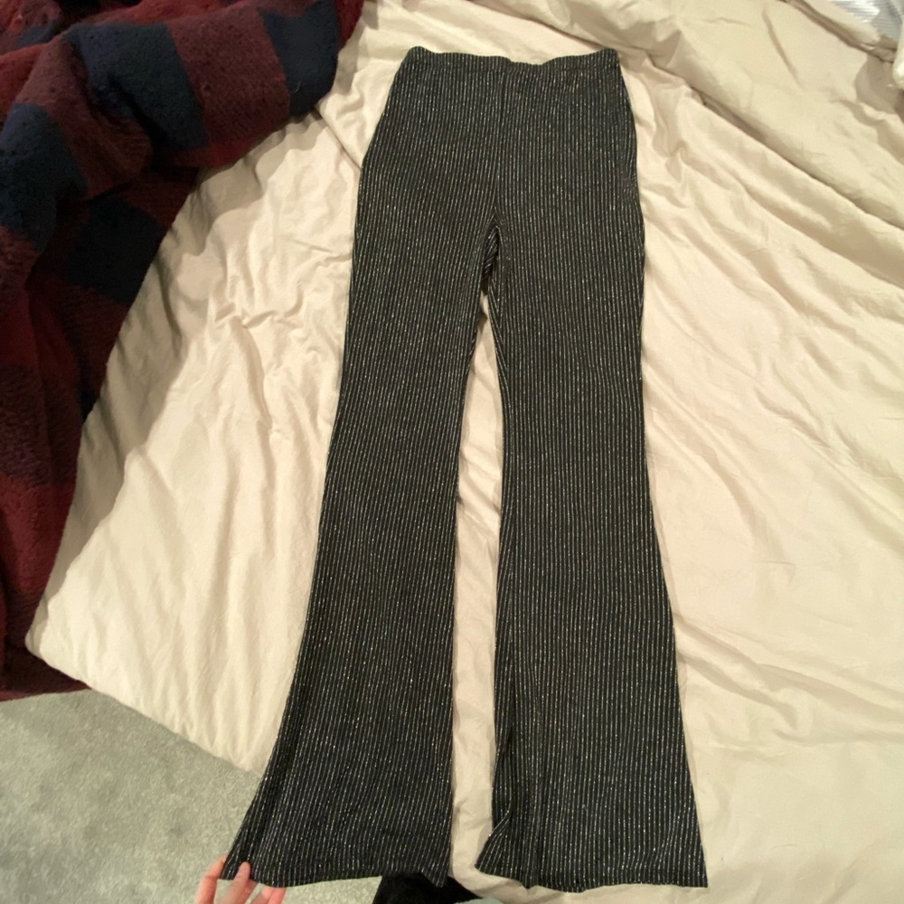 Bell bottom black stripe pants